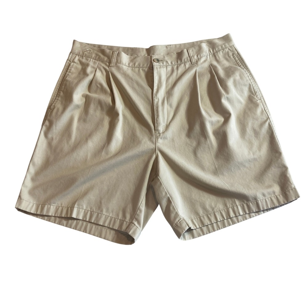 Ahead Authentics Mens 38 (Fits 36) Khaki Pleated Golf Shorts Timberton Golf Club
